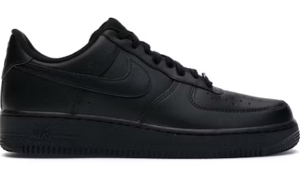 Black Nike sneaker on a white background