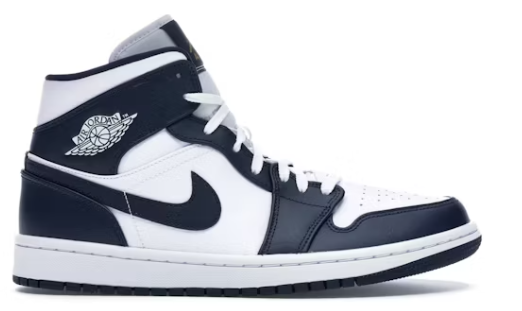 Jordan 1 Mid White Metallic Gold Obsidian size "46"