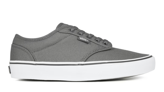 Gray sneaker with white sole on a white background