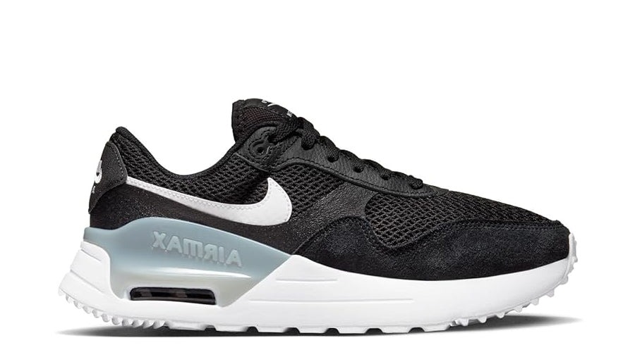Black Nike Air Max sneaker on a white background