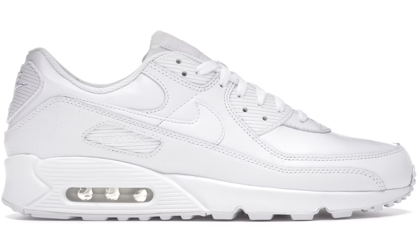 Nike Air Max 90 Leather Triple White "42"