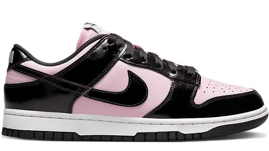 Pink and black Nike sneaker on a white background
