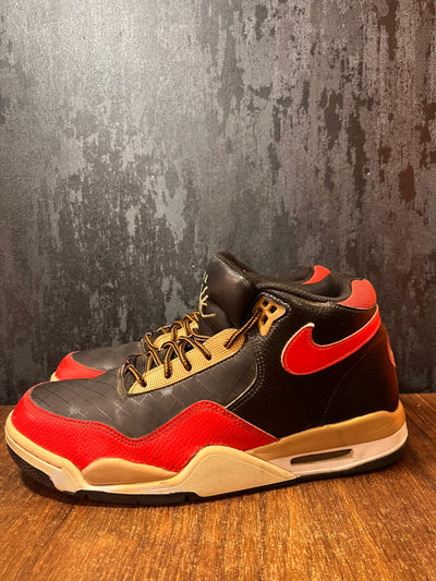 Nike Flight Legacy Black Red Golden size 44
