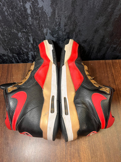 Nike Flight Legacy Black Red Golden size 44