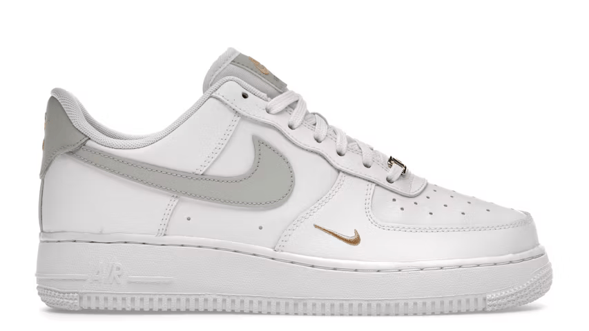 White sneaker with gray accents on a white background